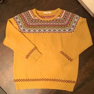 NWOT Boden wool crew neck sweater, hand embellished around yoke, cuffs and hem